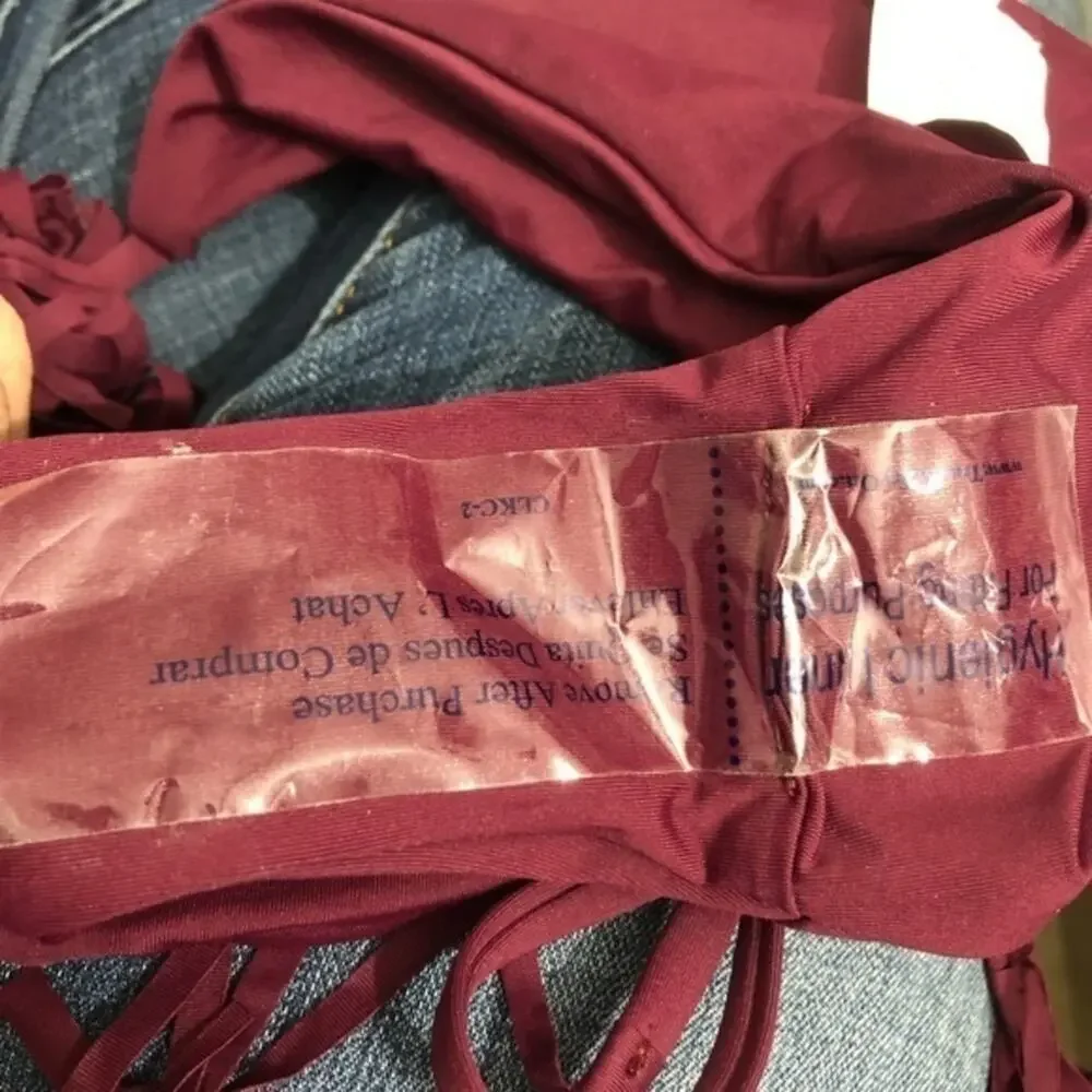 BECCA Dakota Side Tie Bikini Bottom in Cabernet Small NWT